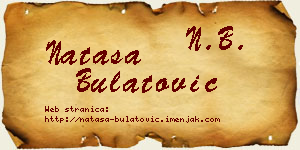 Nataša Bulatović vizit kartica
